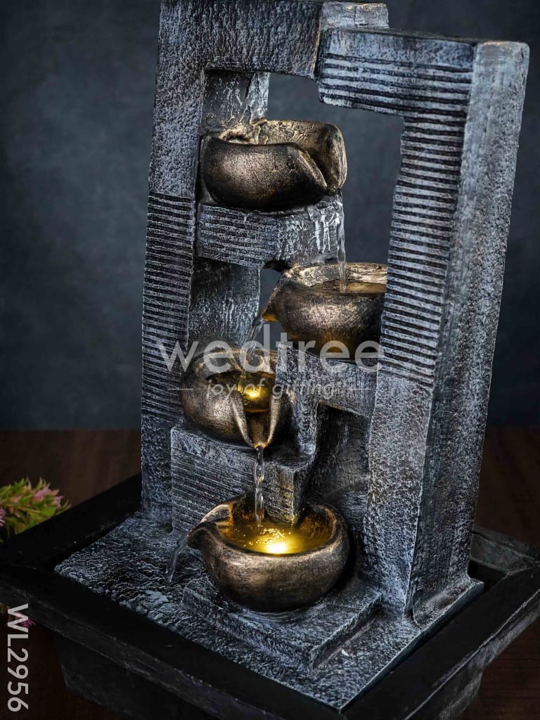 Polyresin 4-step Diya Water Fountain