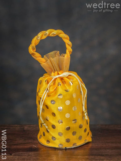 Potli Bag with Golden Dots and round Base - 9Inches