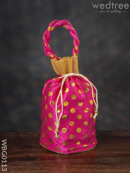 Potli Bag with Golden Dots and round Base - 9Inches