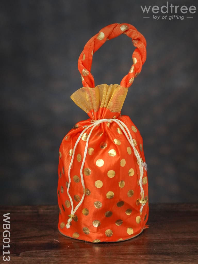 Potli Bag with Golden Dots and round Base - 9Inches