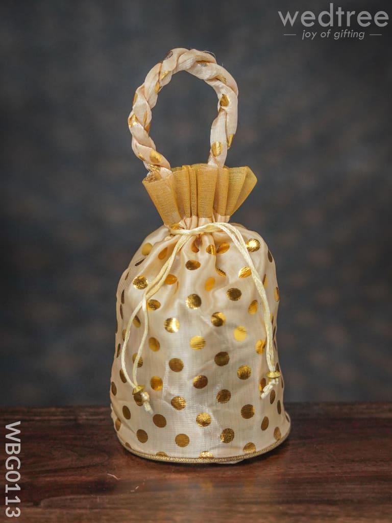 Potli Bag with Golden Dots and round Base - 9Inches