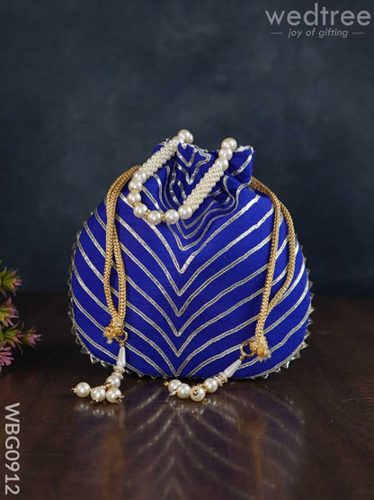 Potli Bag with Golden Lace Work