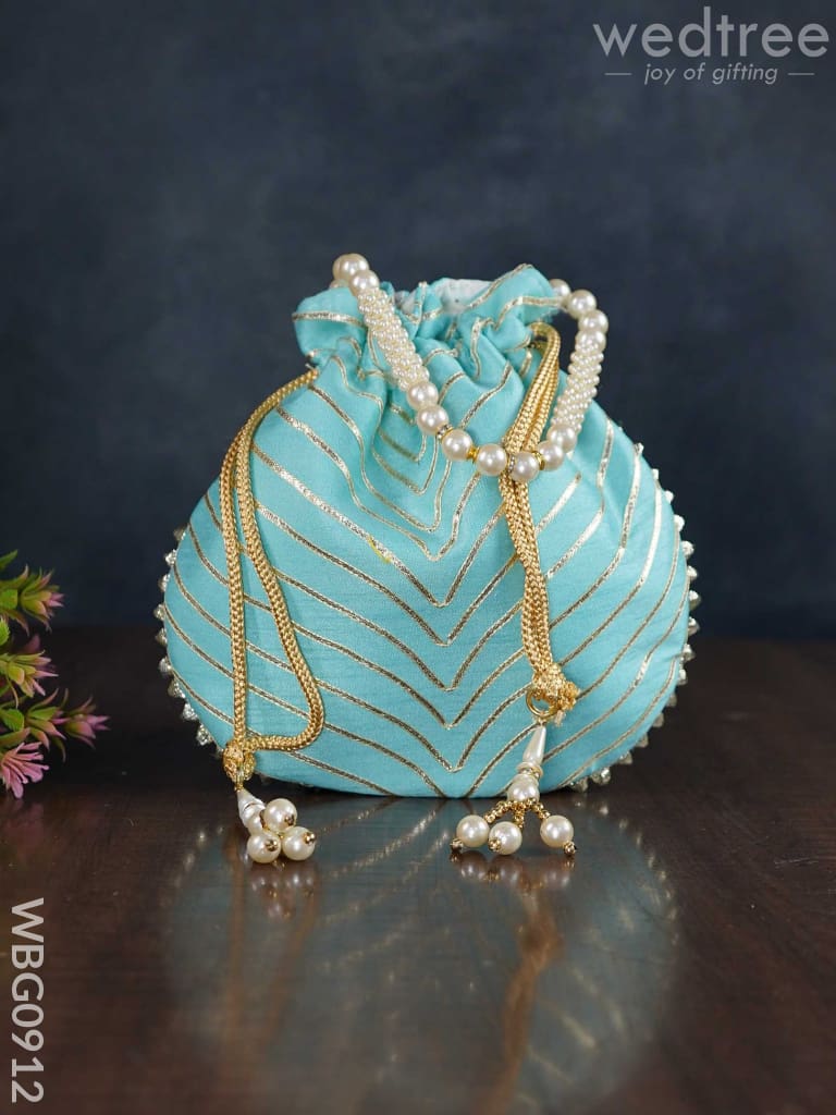 Potli Bag with Golden Lace Work