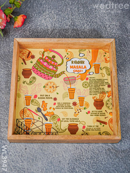 Printed Wooden Square Tray