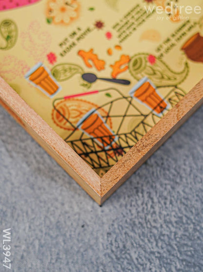 Printed Wooden Square Tray