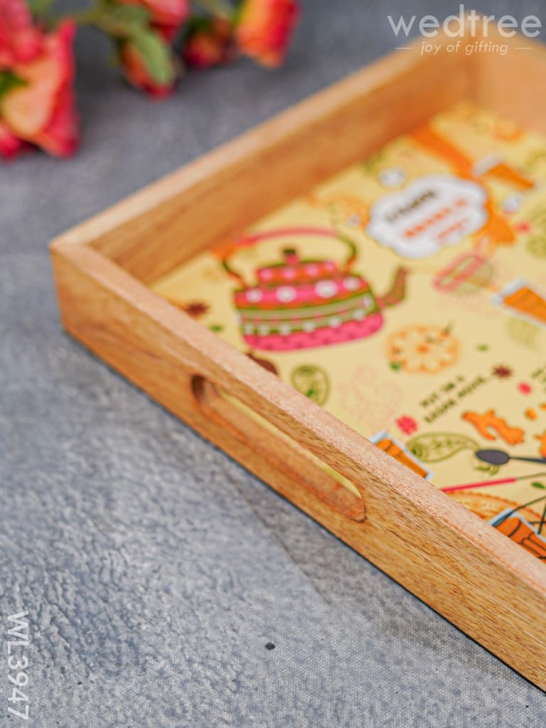 Printed Wooden Square Tray