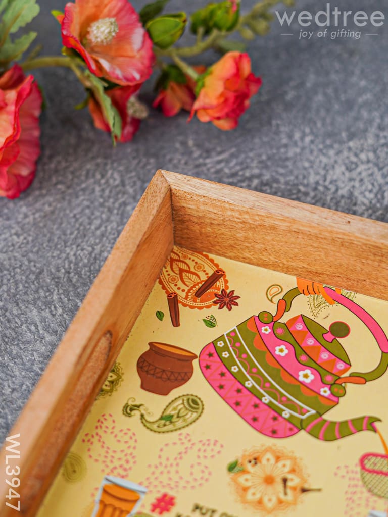 Printed Wooden Square Tray