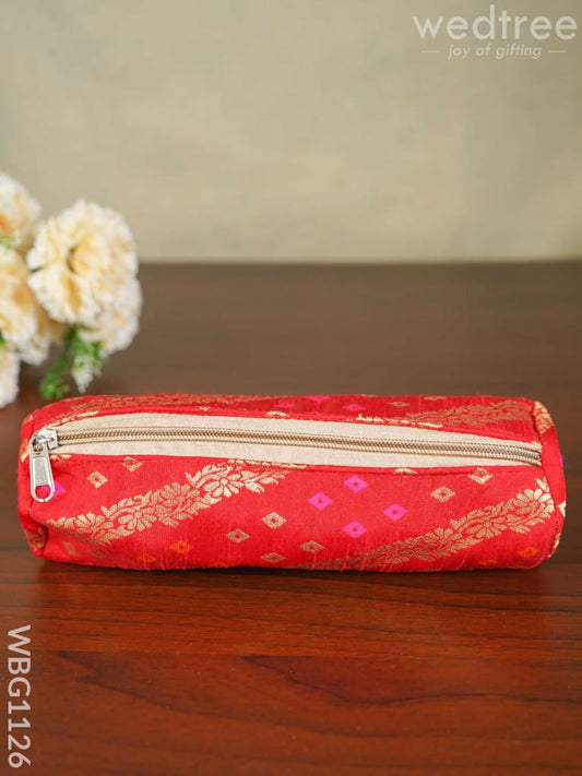 Raw Silk Fabric Pencil Pouch