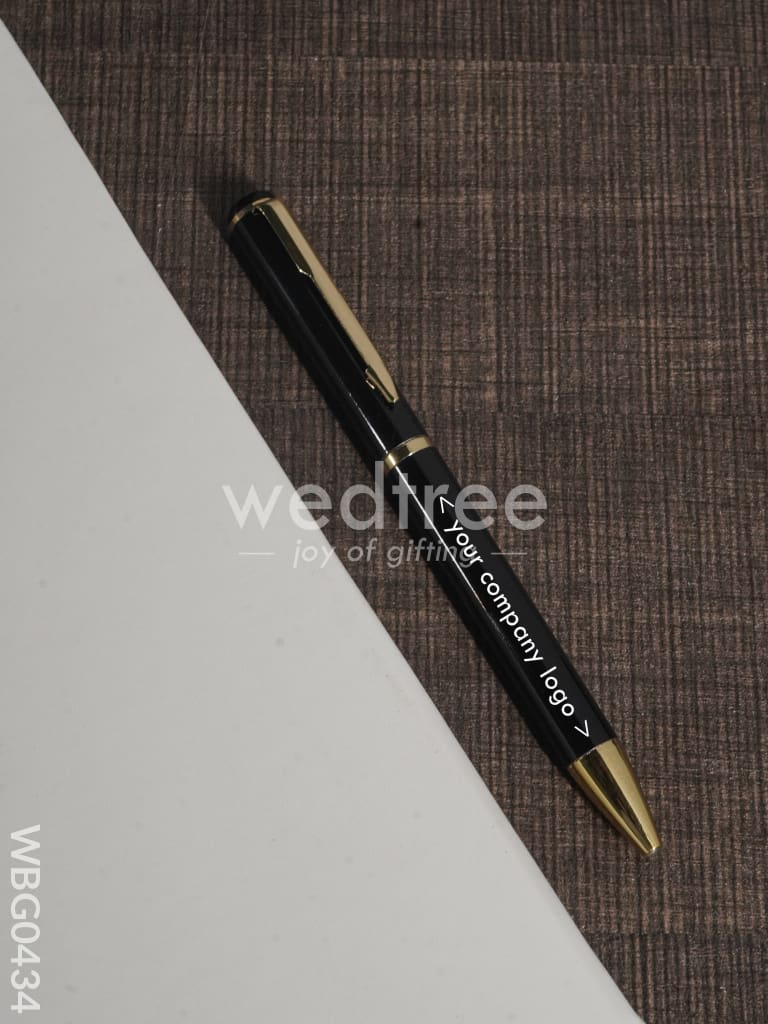 Roller Ball Point Pen (Metallic Black with Gold Finish)