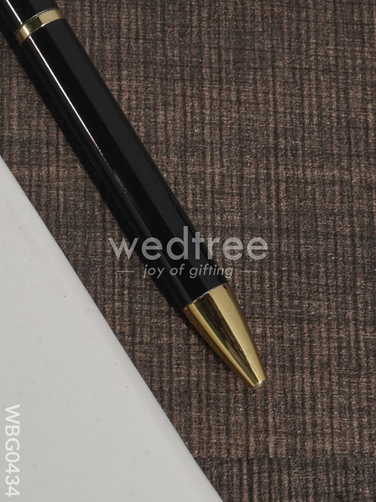 Roller Ball Point Pen (Metallic Black with Gold Finish)