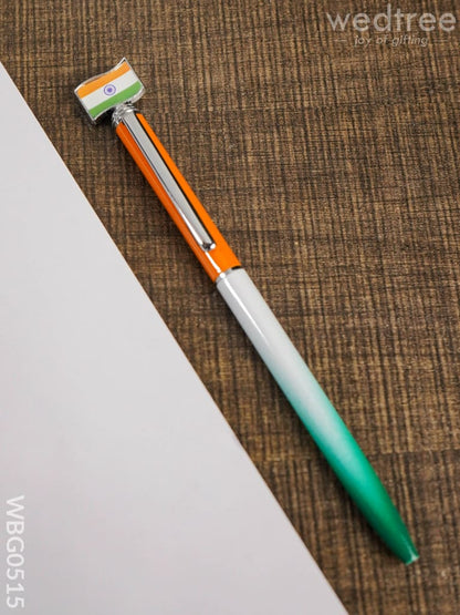 Roller Ball Point Pen - Tri Colour with Flag