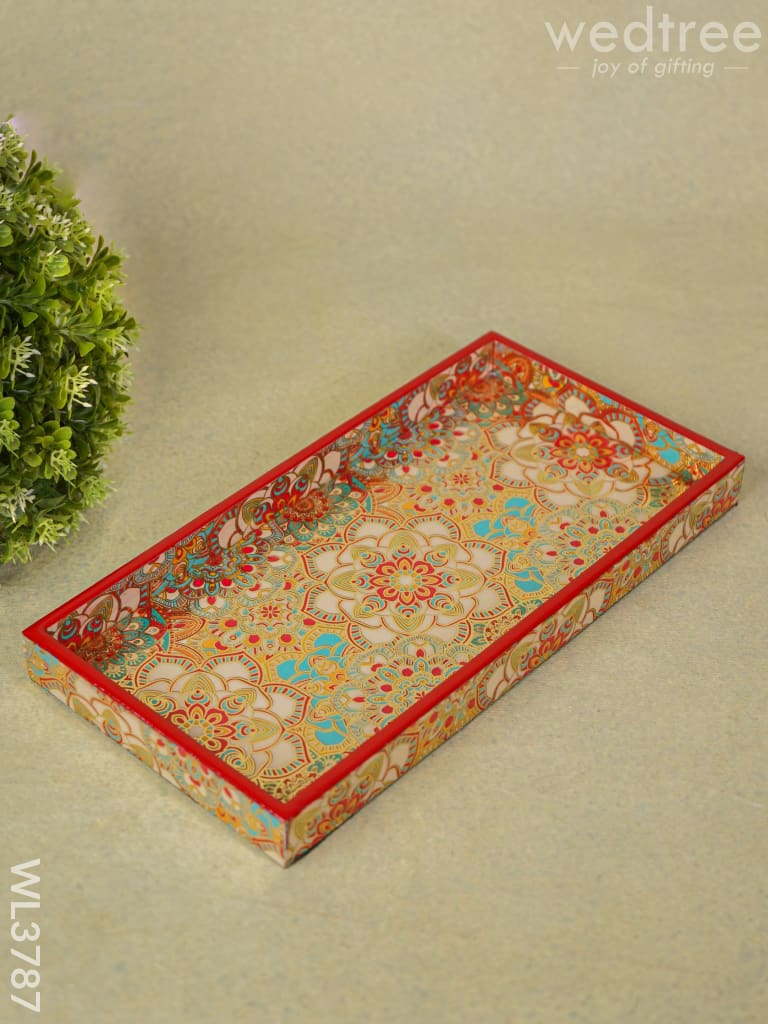 Serving tray with Mandala digital prints