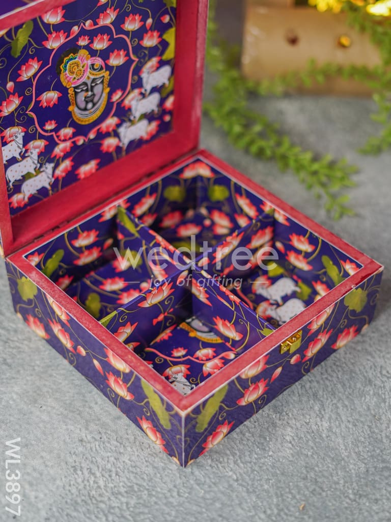 Shreenath Ji Dry Fruit Box with 4 Partitions