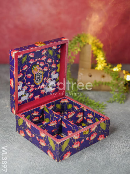 Shreenath Ji Dry Fruit Box with 4 Partitions