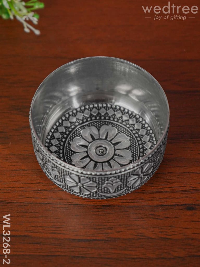 Silver Oxidised Thali Set - 11.5 inch