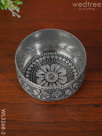 Silver Oxidised Thali Set - 11.5 inch