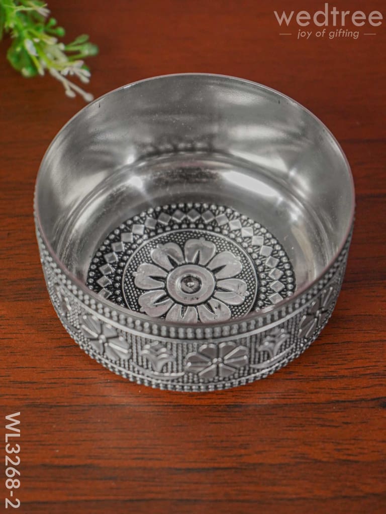 Silver Oxidised Thali Set - 11.5 inch