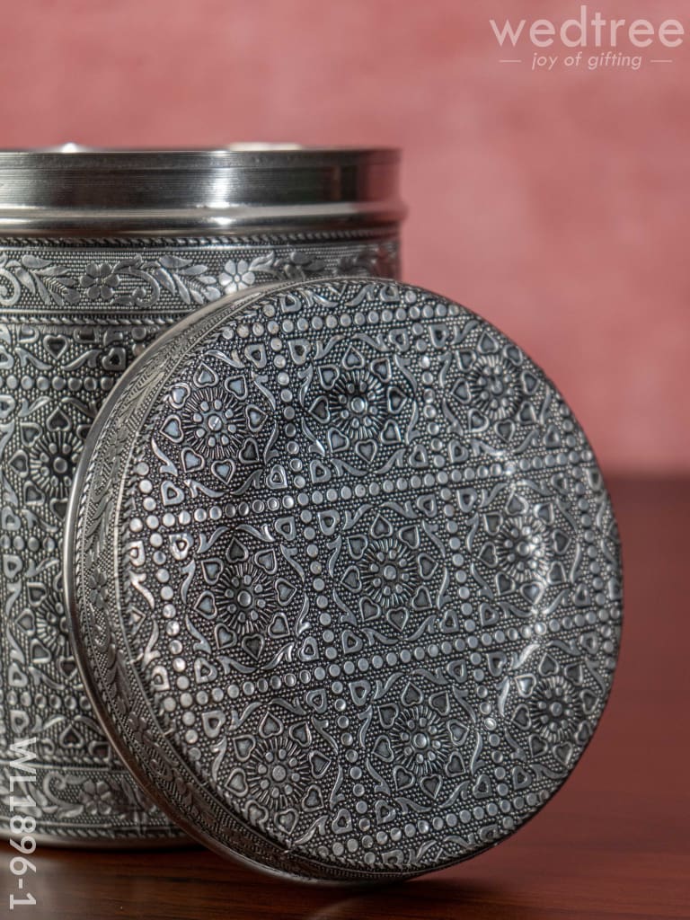 Silver Oxidized Dabba