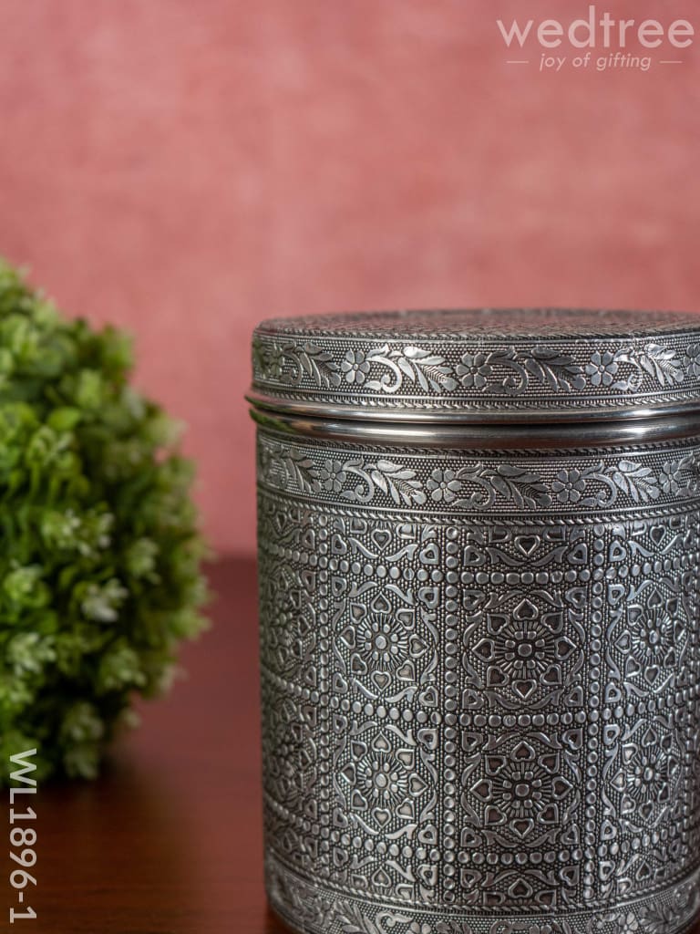 Silver Oxidized Dabba