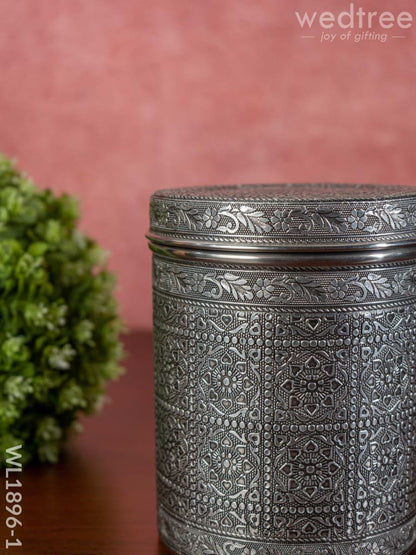 Silver Oxidized Dabba