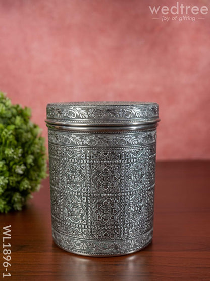 Silver Oxidized Dabba