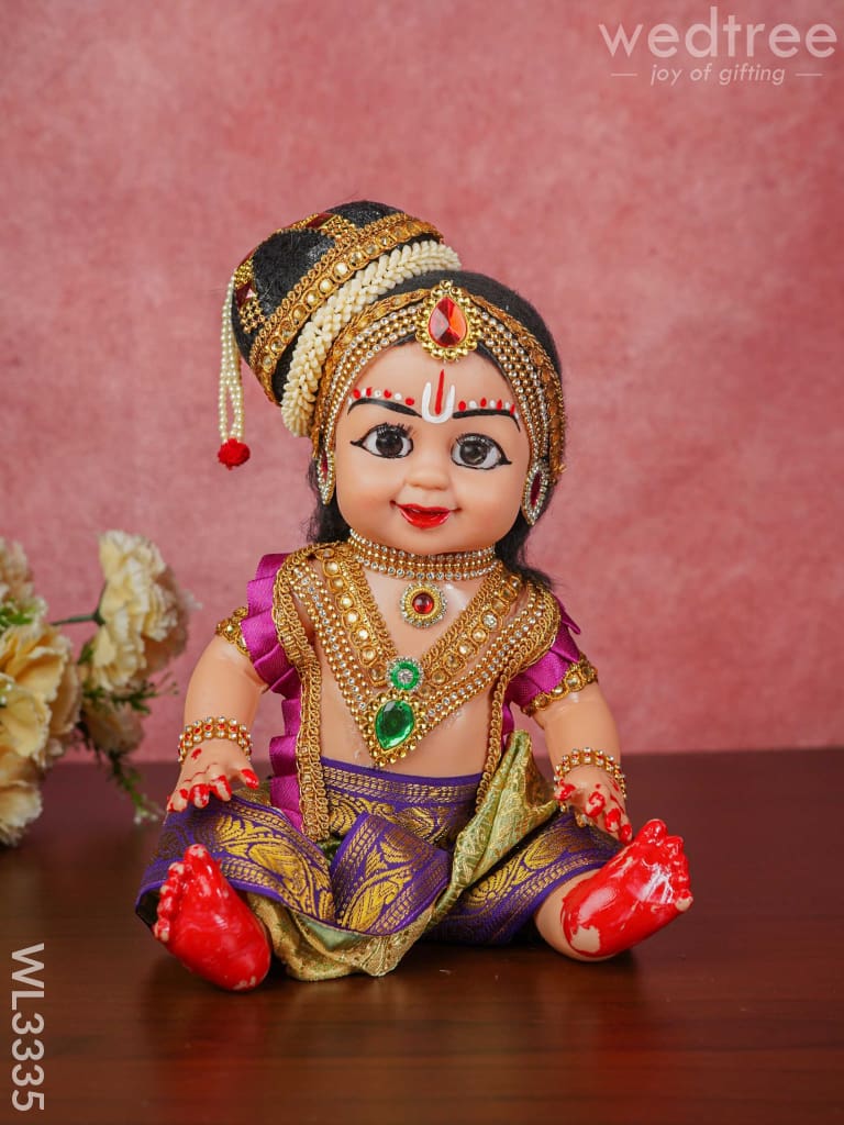 Sitting Krishna Doll - 9 inch