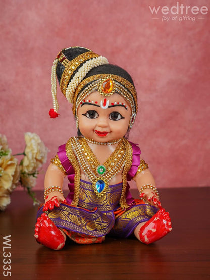 Sitting Krishna Doll - 9 inch