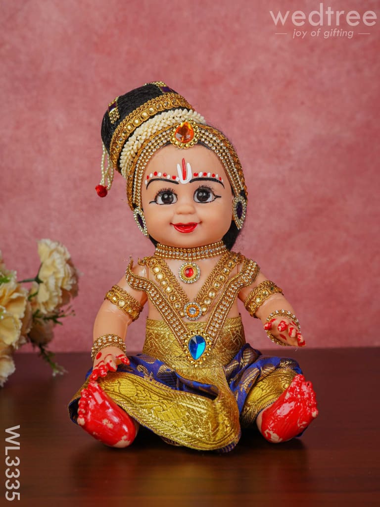 Sitting Krishna Doll - 9 inch