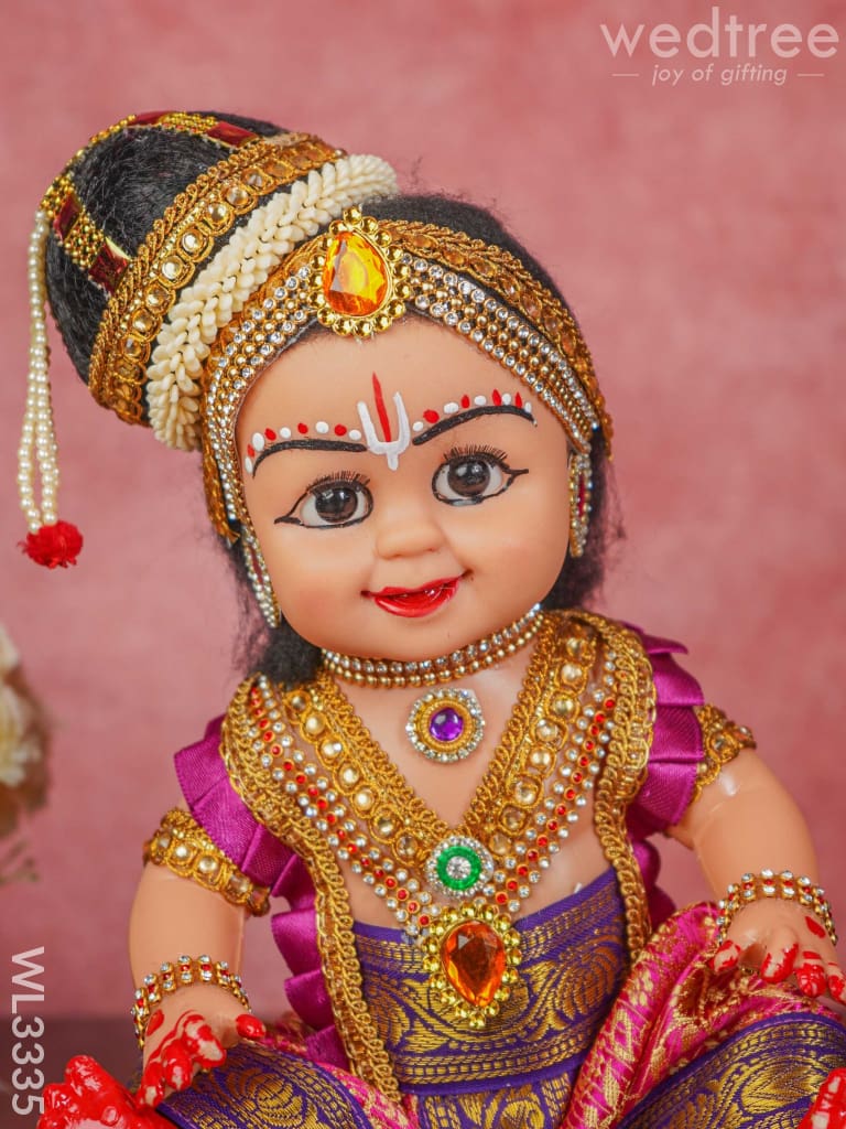 Sitting Krishna Doll - 9 inch