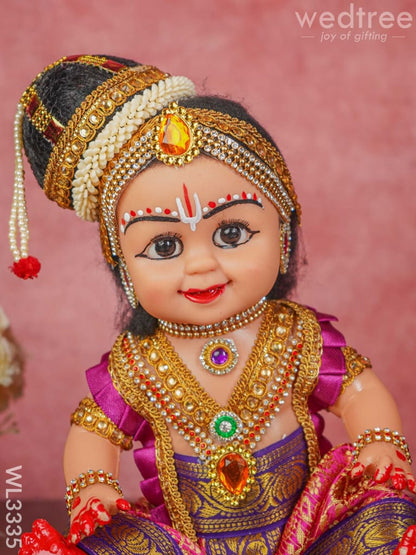 Sitting Krishna Doll - 9 inch