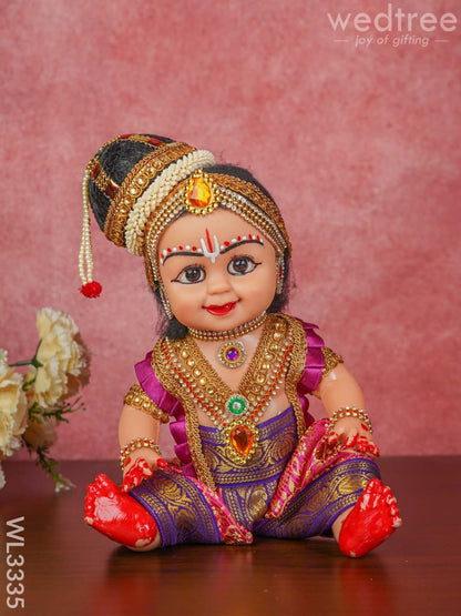 Sitting Krishna Doll - 9 inch