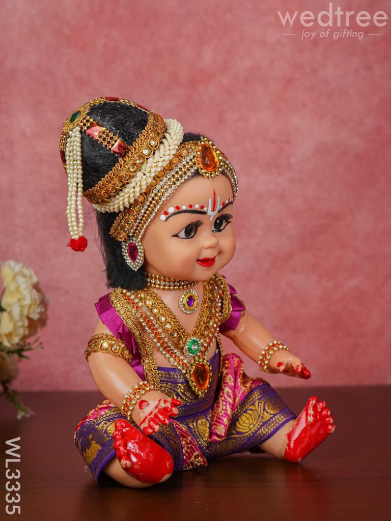 Sitting Krishna Doll - 9 inch