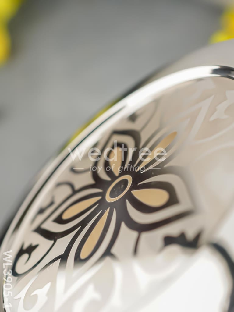 Stainless Steel Poori Box with Floral Prints