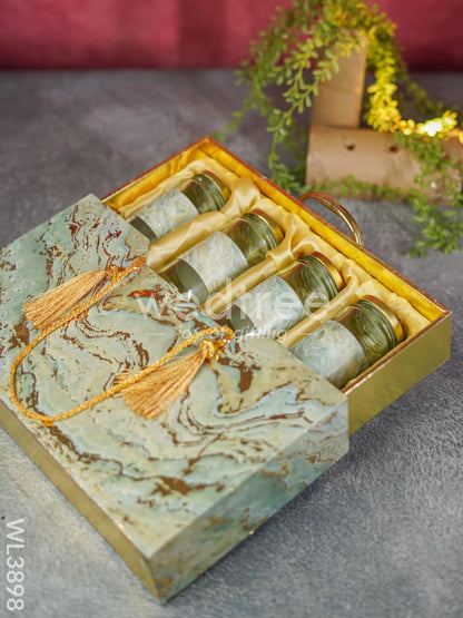 Suitcase Dry Fruit Box with 4 Glass Jars