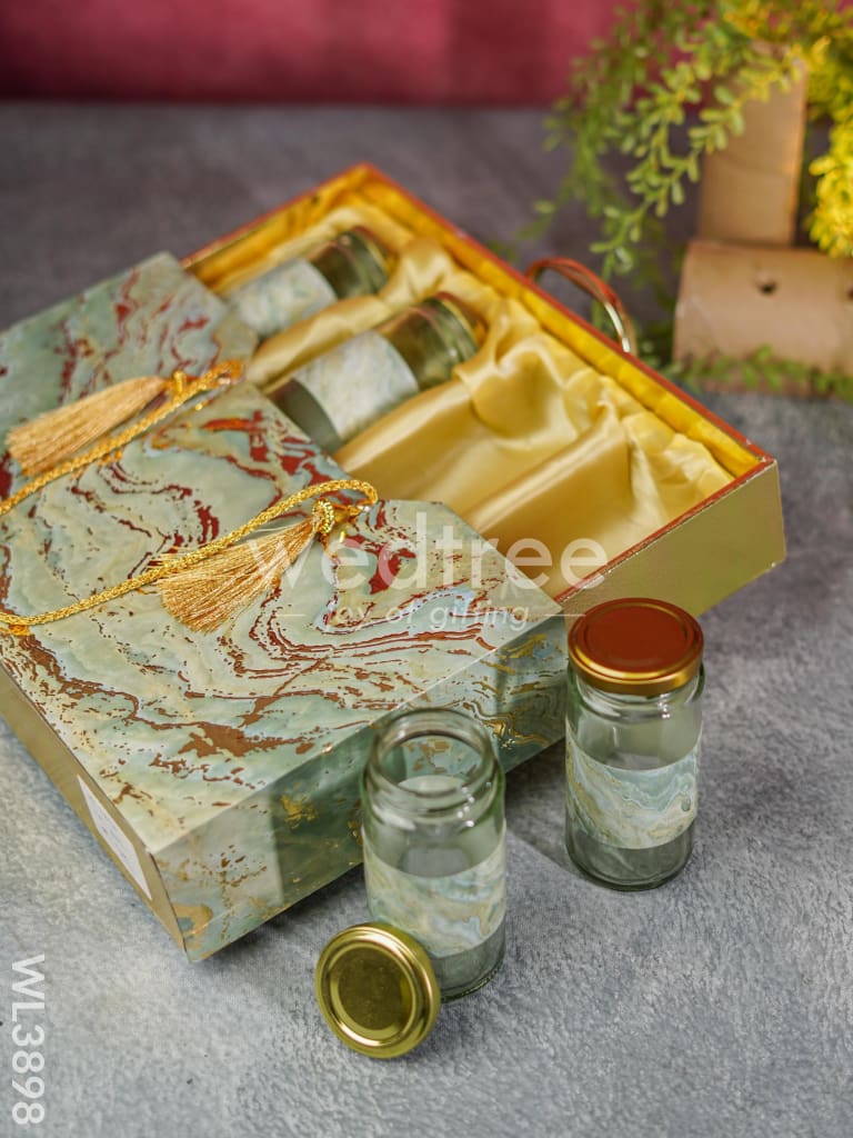 Suitcase Dry Fruit Box with 4 Glass Jars