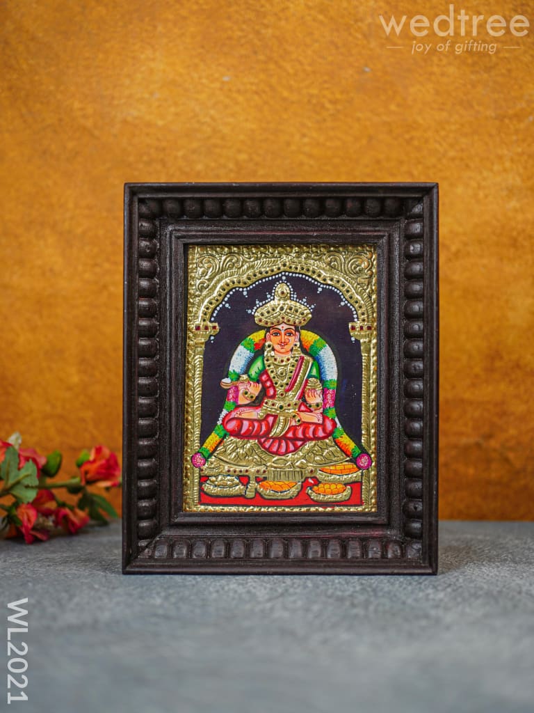 Tanjore Painting Annapoorani - Flat (Gold foil) - 8x6