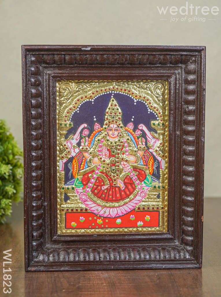 Tanjore Painting - Gajalakshmi - Flat (Gold Foil) - 8x6