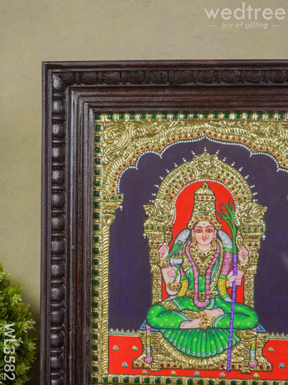 Tanjore Painting Kamakshi - Flat (Gold foil) - 15x12