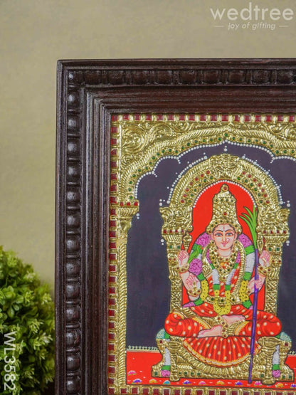 Tanjore Painting Kamakshi - Flat (Gold foil) - 15x12