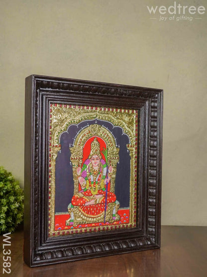 Tanjore Painting Kamakshi - Flat (Gold foil) - 15x12