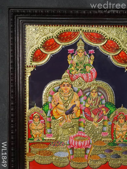 Tanjore Painting Kubera Lakshmi - Flat (Gold foil) - 24x18