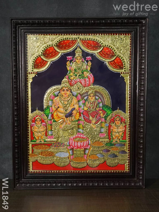 Tanjore Painting Kubera Lakshmi - Flat (Gold foil) - 24x18