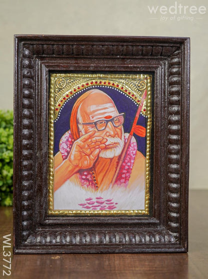 Tanjore Painting Periyava - Flat (Gold foil) - 8x6 inch