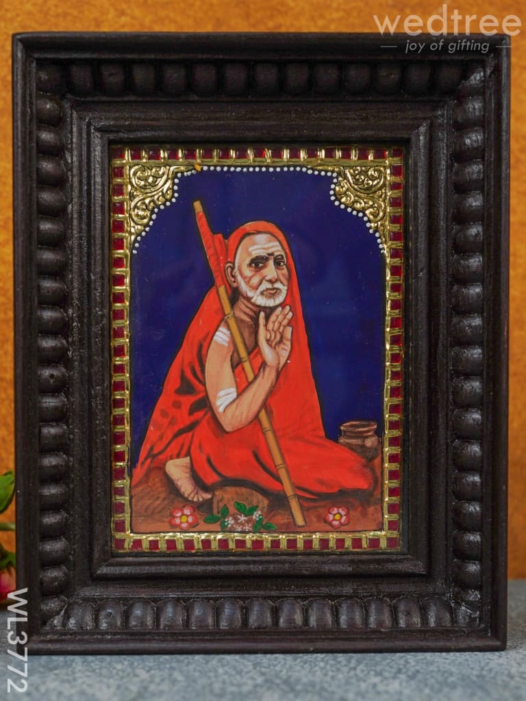 Tanjore Painting Periyava - Flat (Gold foil) - 8x6 inch