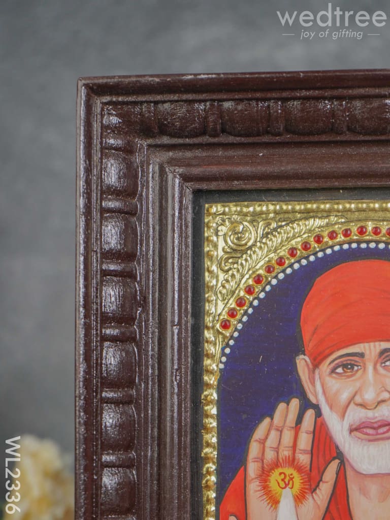 Tanjore Painting Sai Baba - Flat (Gold foil) - 8x6 (small)