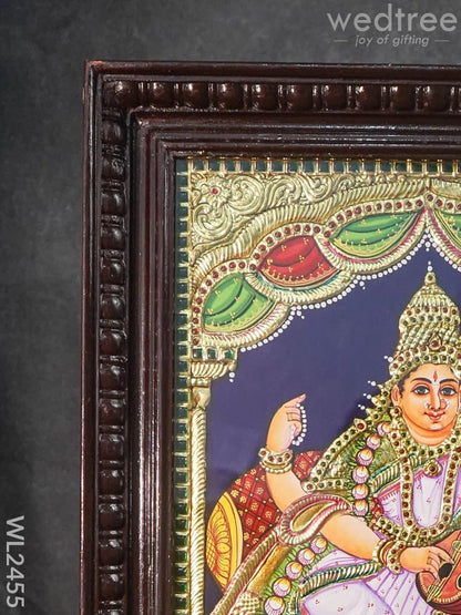 Tanjore Painting Saraswathi - Flat (Gold foil) - 18x14 inch