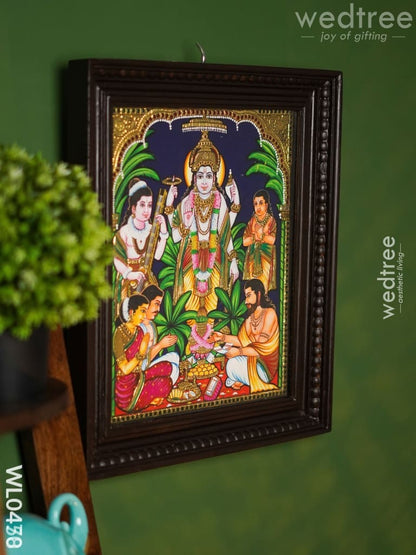 Tanjore Painting Satyanarayana Swamy - 15X12 inches