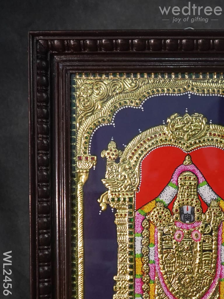 Tanjore Painting Tirupathi Balaji - Flat (Gold foil) - 18x14 inch