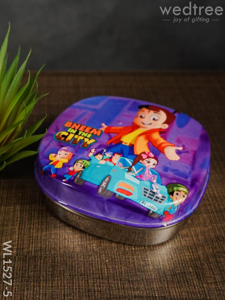 Tiffin Box with Cartoon Engraved - (4.5in X 1in)