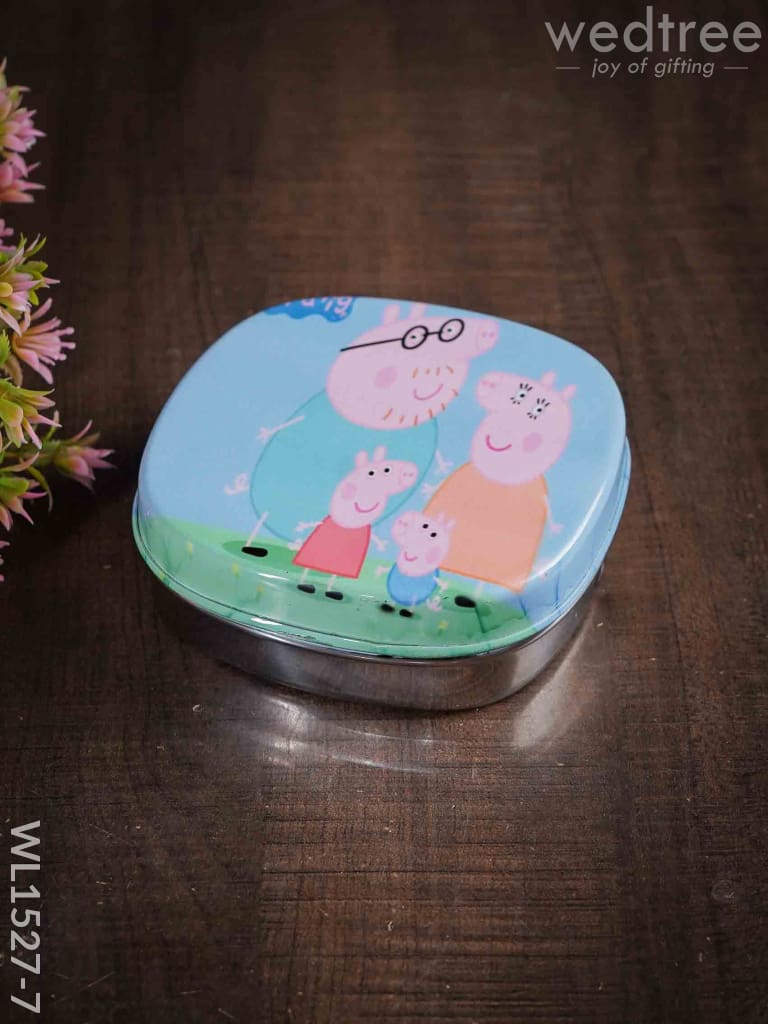 Tiffin Box with Cartoon Engraved - (4.5in X 1in)